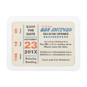Magnet Flexible Sports Star Bar Mitzvah Enregistrer la carte Date