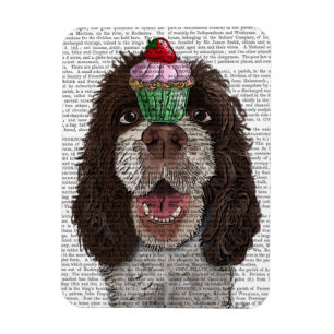 Magnet Flexible Springer spaniel avec le petit gâteau