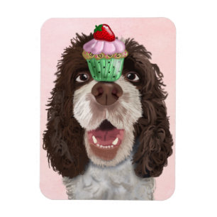 Magnet Flexible Springer spaniel avec le petit gâteau 2