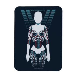 Magnet Flexible Squelette androïde de Westworld   au-dessus de