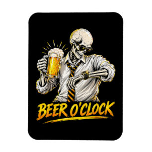 Magnet Flexible Squelette de l'heure de la bière drôle amateur de