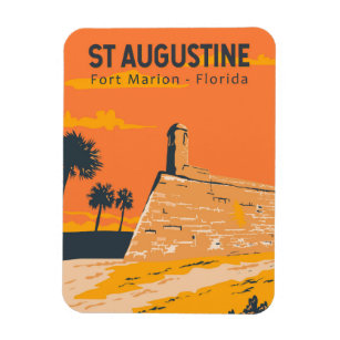 Magnet Flexible St Augustine Florida Travel Art Vintage
