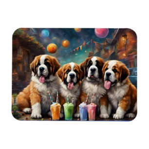 Magnet Flexible St Bernard Puppies et Milkshakes