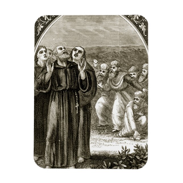 Magnet Flexible St. Columba scandant, et attaqué par les druides, (Vertical)