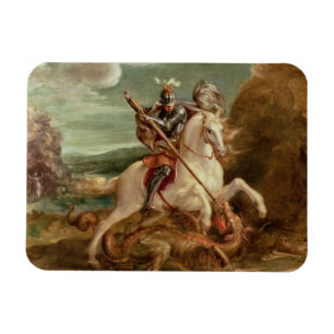 Magnet Flexible St George massacrant le dragon, (huile sur le