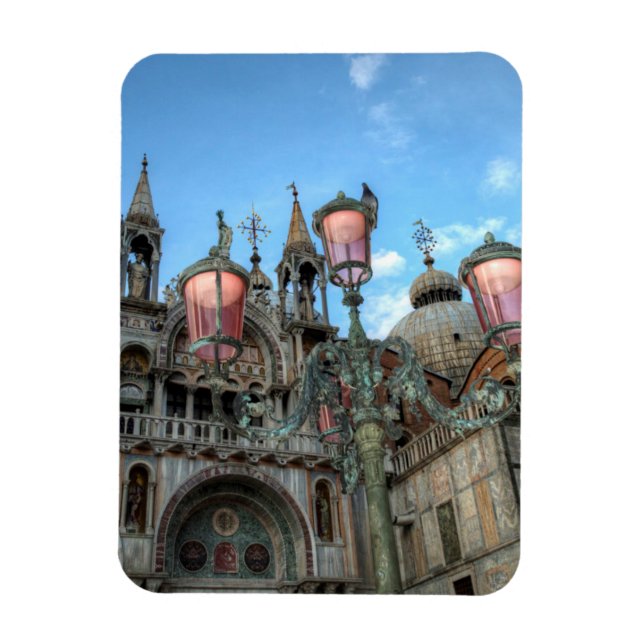 Magnet Flexible St. Marc et lampe, Venise, Italie (Vertical)