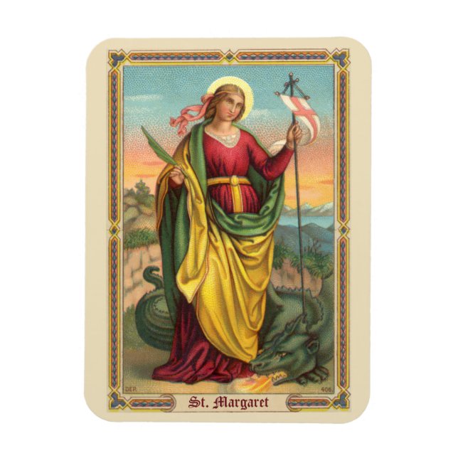 Magnet Flexible St Margaret avec le dragon et la bannière de résur (Vertical)