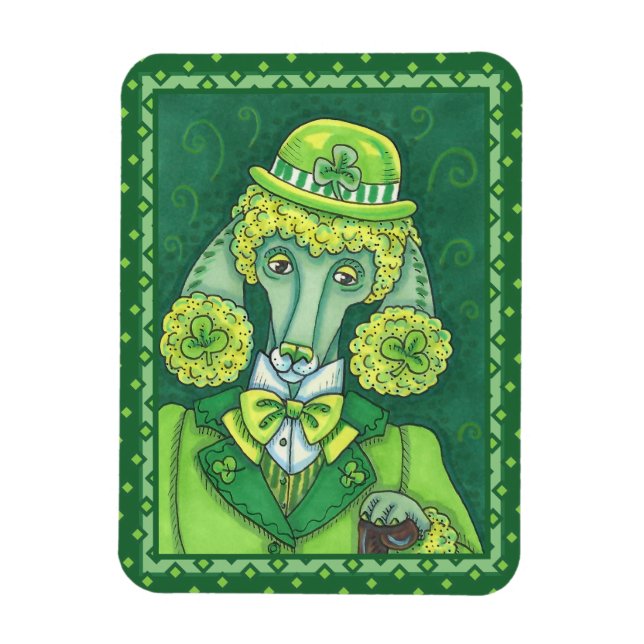 MAGNET FLEXIBLE ST. PADDY'S GREEN FRANÇAIS POODLE IRLANDAIS, CHIEN (Vertical)