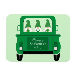 Magnet Flexible St Patrick's Day Gnomes dans un camion