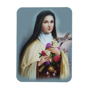 Magnet Flexible St Therese de l'enfant Jésus peu de fleur