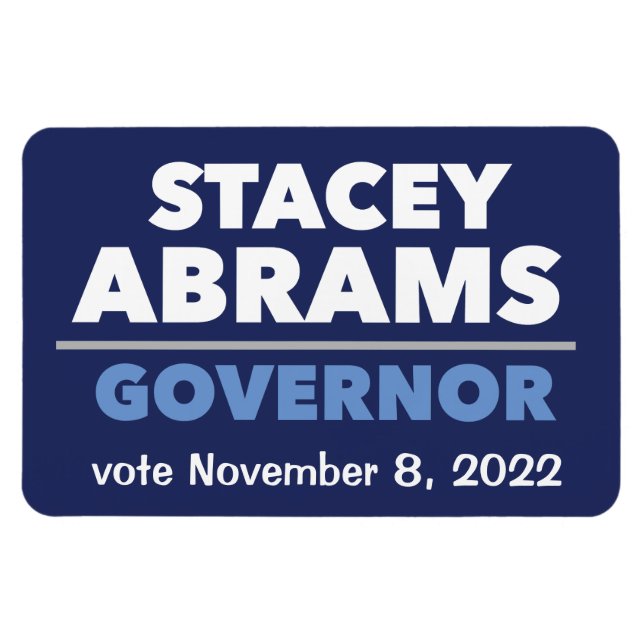 Magnet Flexible Stacey Abrams Gouverneur aimant voiture avec date! (Horizontal)