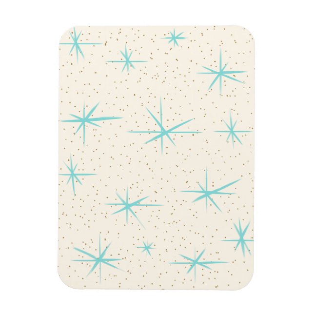 Magnet Flexible Starbursts Turquoise de l'ère spatiale (Vertical)
