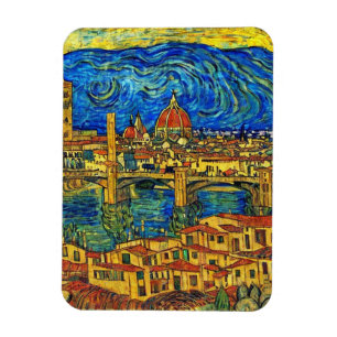 Magnet Flexible Starry Starry Night Florence Italy