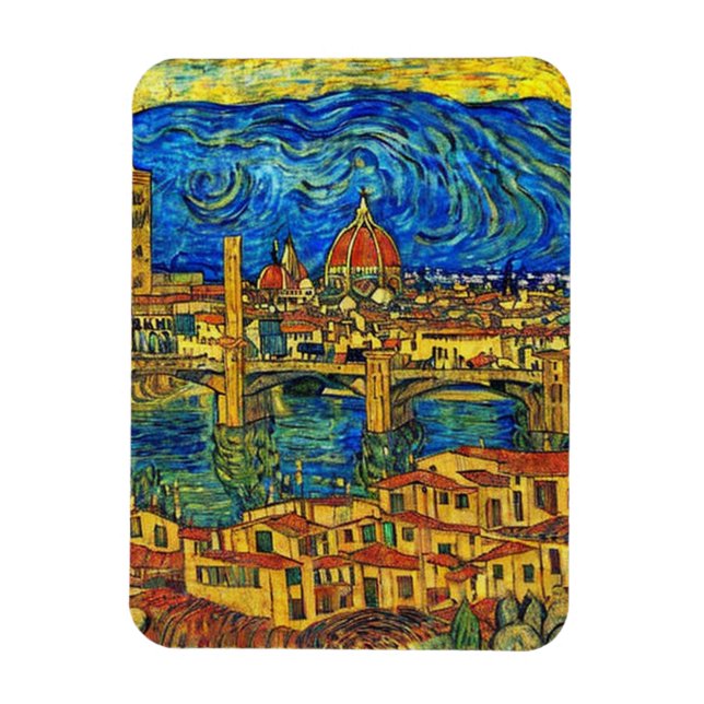 Magnet Flexible Starry Starry Night Florence Italy (Vertical)