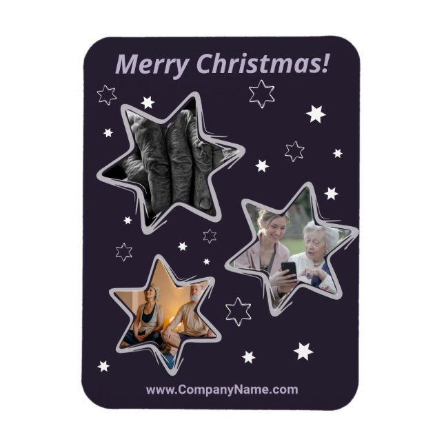 Magnet Flexible Stary Custom Senior Home Care Photos Noël (Vertical)