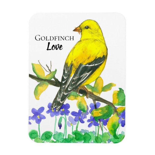Magnet Flexible State Bird of New Jersey American Goldfinch Love (Vertical)