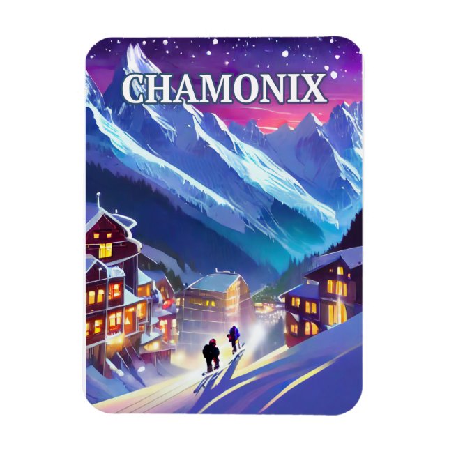 Magnet Flexible Station de ski Chamonix, perle alpine (Vertical)