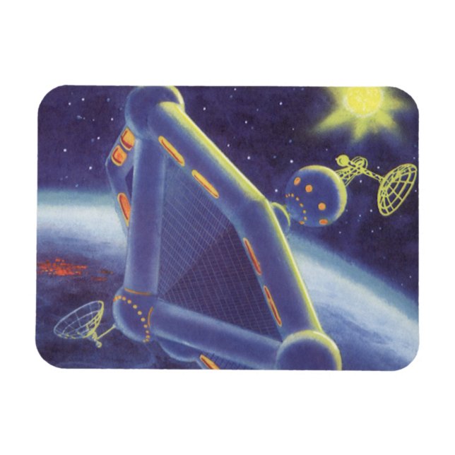Magnet Flexible Station spatiale en orbite de science-fiction vint (Horizontal)