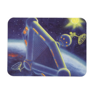 Magnet Flexible Station spatiale orbitante de science-fiction vint