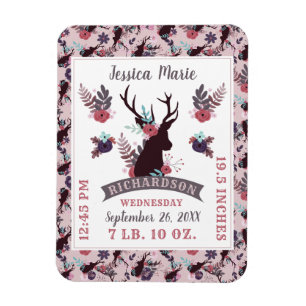 Magnet Flexible Statistiques de naissance de nouvelle petite fille