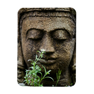 Magnet Flexible Statue de jardin en pierre avec fleur