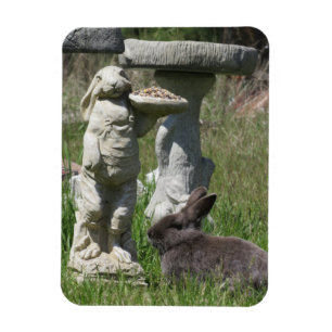 Magnet Flexible Statue de lapin et de lapin Mangeoire à oiseaux