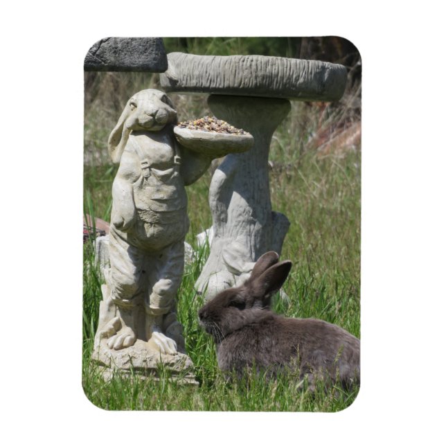 Magnet Flexible Statue de lapin et de lapin Mangeoire à oiseaux (Vertical)