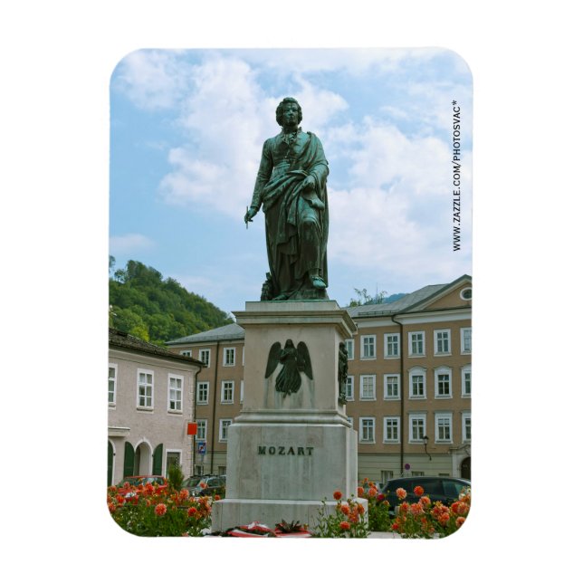Magnet Flexible Statue de Mozart à Salzbourg (Vertical)