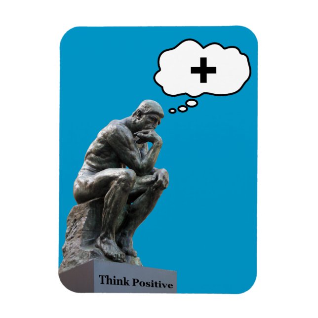 Magnet Flexible Statue du Penseur de Rodin - Pensez Positif (Vertical)