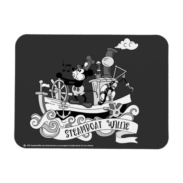 Magnet Flexible Steamboat Willie Rétro  (Horizontal)