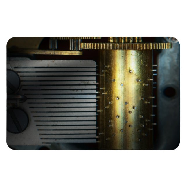 Magnet Flexible Steampunk - Engrenages - Machine à Musique (Horizontal)