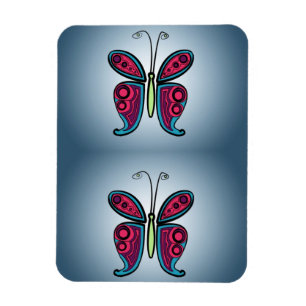 Magnet Flexible Sticker rond papillon classique ornement en cérami