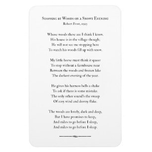 Magnet Flexible Stopper par Woods une soirée neige, Robert Frost