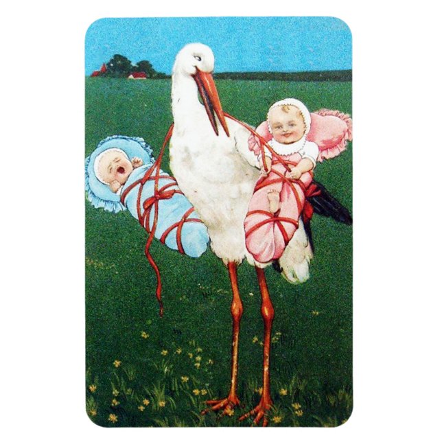 Magnet Flexible STORE BABY SHOWER JUMEAU, Rose, Bleu Turquoise (Vertical)