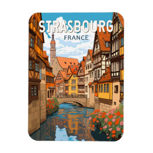 Magnet Flexible Strasbourg France Travel Art Vintage