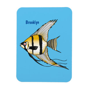 Magnet Flexible Striped angelfish cartoon