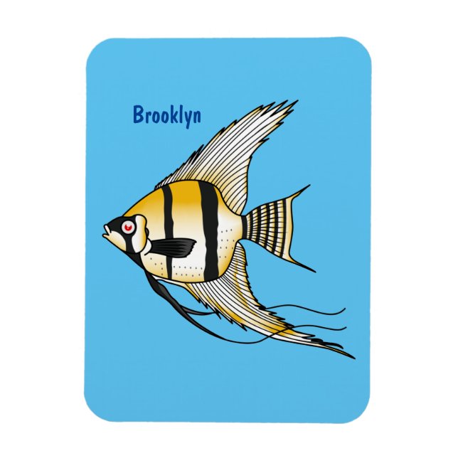 Magnet Flexible Striped angelfish cartoon (Vertical)