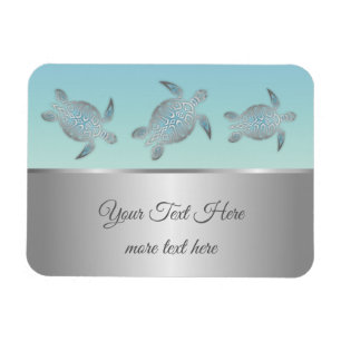 Magnet Flexible Style argenté de plage de tortues de mer