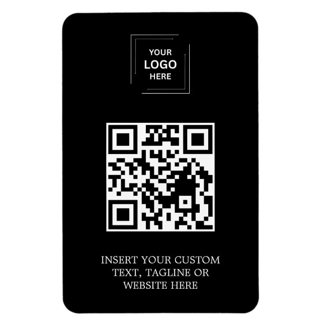 Magnet Flexible Style de branding QR professionnel noir (Vertical)