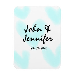 Magnet Flexible style de texte minimal simple blanc mariage cœur b