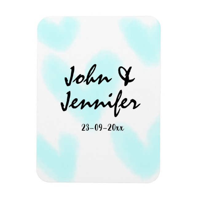 Magnet Flexible style de texte minimal simple blanc mariage cœur b (Vertical)