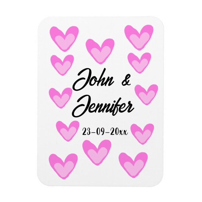 Magnet Flexible style de texte simple et blanc mariage (Vertical)