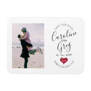 Magnet Flexible Style moderne Love Typographie Enregistrer la date