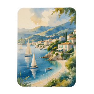 Magnet Flexible Style vintage Côte d'Azur Voyage en France