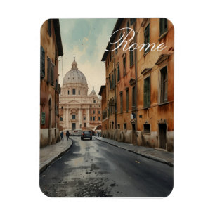 Magnet Flexible Style Vintage Rome Voyage Aquarelle Italienne