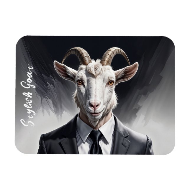 Magnet Flexible Stylish chèvre avocat look noir cravate cornes cos (Horizontal)