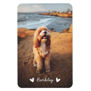Magnet Flexible Stylish Cute Hearts Pet Nom de la photo   Blanc
