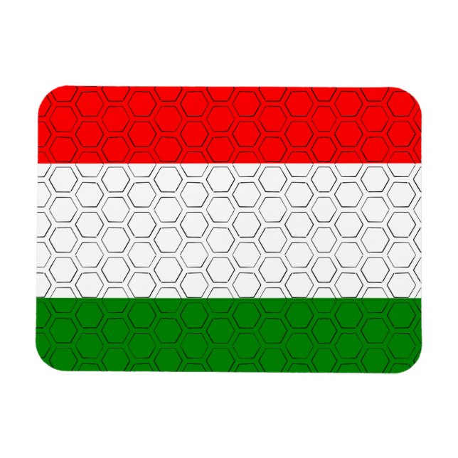 Magnet Flexible Stylized Flag of Hungary  (Horizontal)