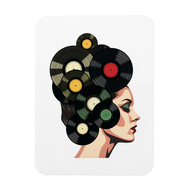 Magnet Flexible Stylized Retro Vinyl Record Poster Art (Vertical)