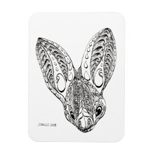 Magnet Flexible Stylo noir et blanc Portrait de chauve-souris à ai